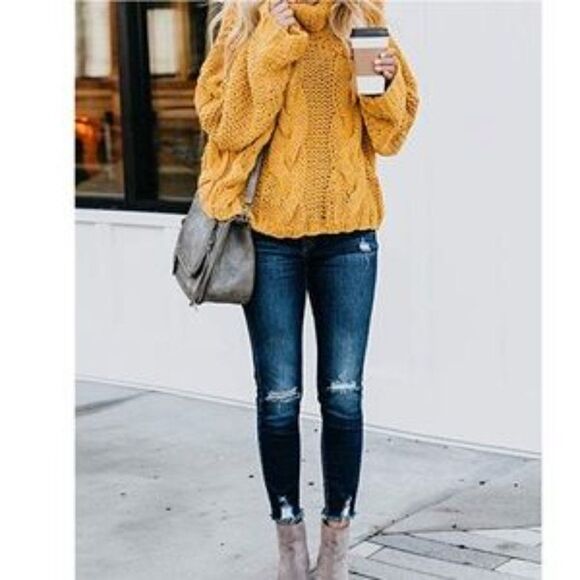 New Chunky Loose Ballon Sleeve Knit Sweater - Picture 8 of 11